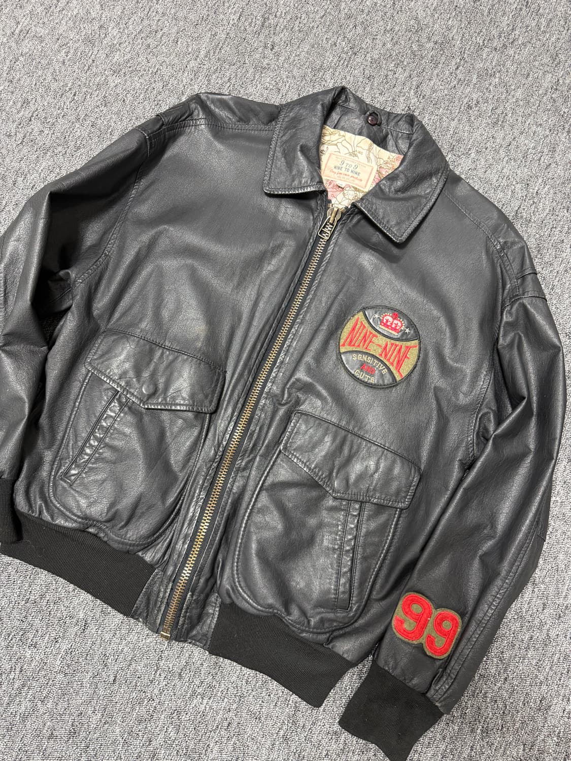 80's cow leather jacket   상품이미지2