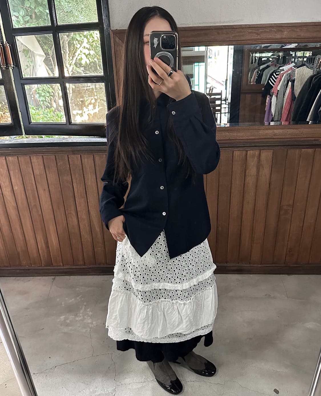 COMME DES CARCONS navy wool shirt 상품이미지3