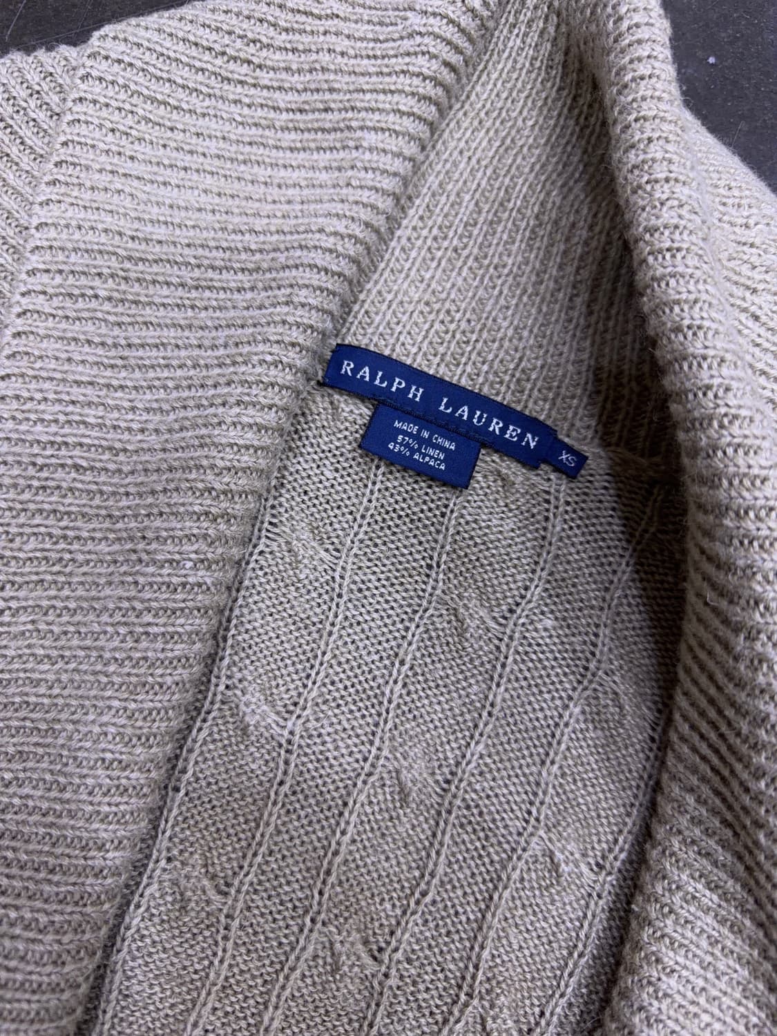 랄프로렌 폴로 케이블 숄카라 알파카 니트 스웨터 롱 가디건 XS 상품이미지4