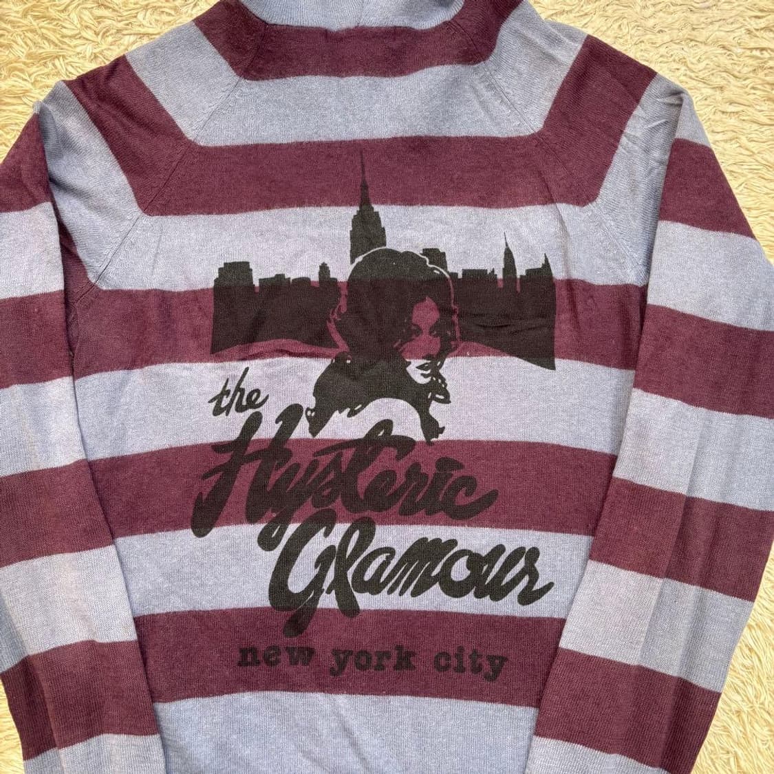 히스테릭 글래머 보더 니트 후드 가디건 상품이미지2