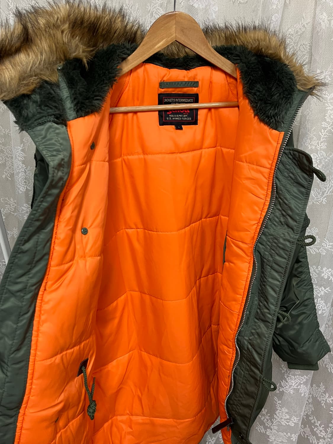 L) 쇼트 Schott 밀리터리 야상 패딩 그린 상품이미지4