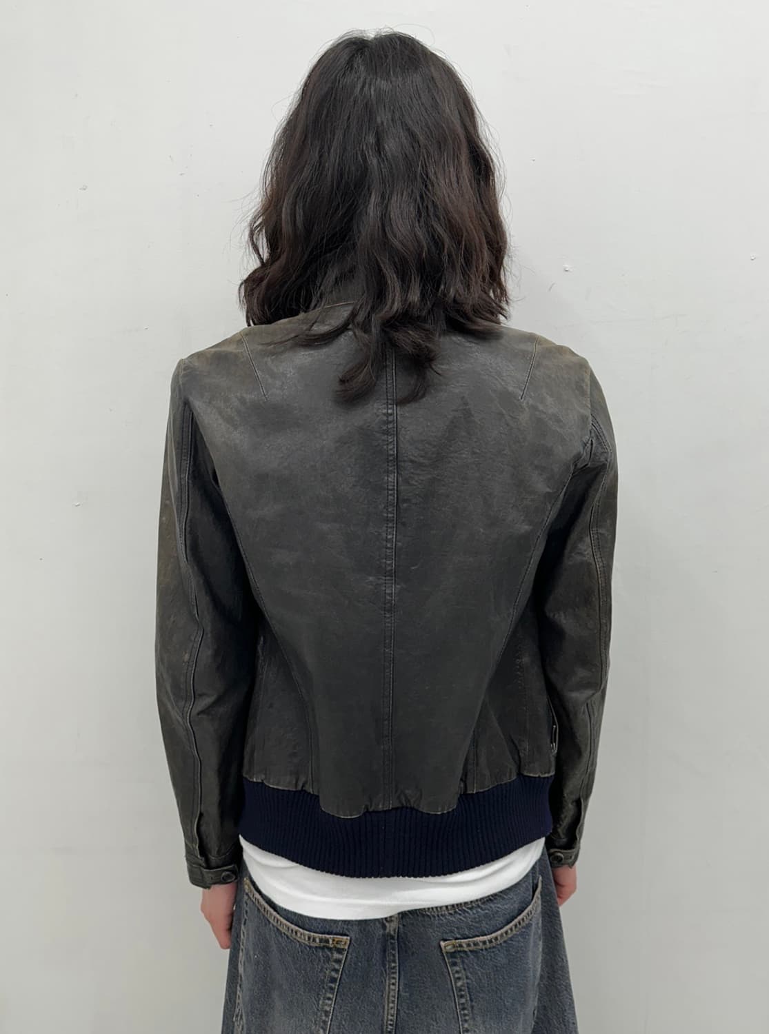  WOOYOUNGMI NECK ZIP LEATHER JACKET 상품이미지3