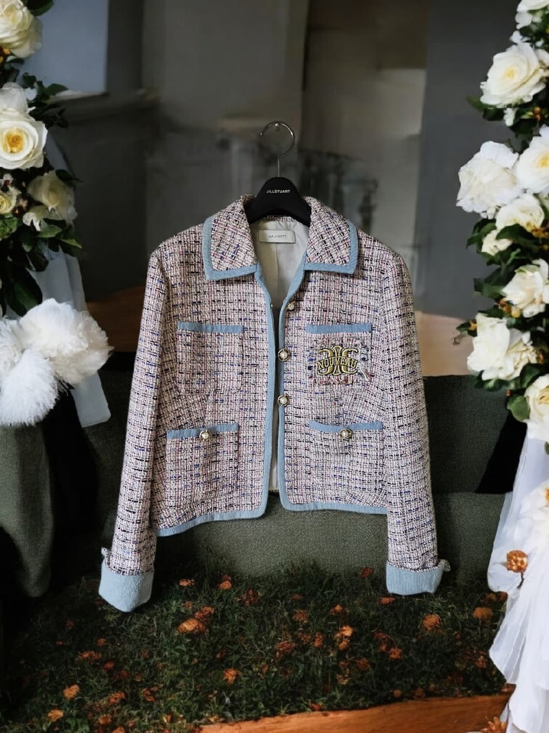 JJ지코트 믹스 텍스쳐 크롭 트위드 자켓 66 /상태좋음/정가 30만 상품이미지1