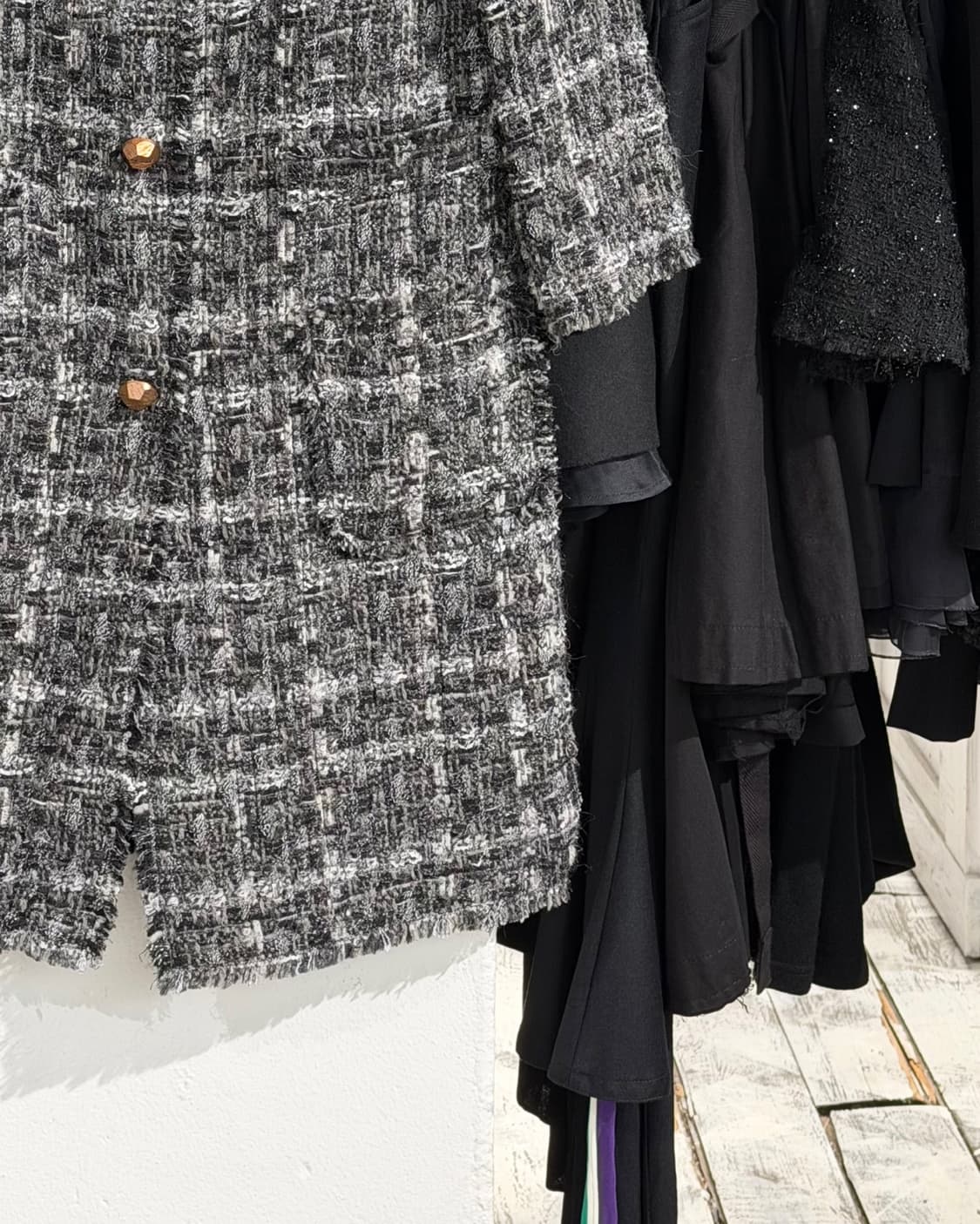 돌체앤가바나 차콜 스냅버튼 트위드 코트 상품이미지6