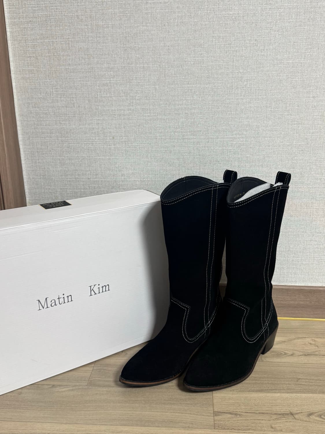 마뗑킴 블랙 스웨이드 웨스턴부츠 235 상품이미지1