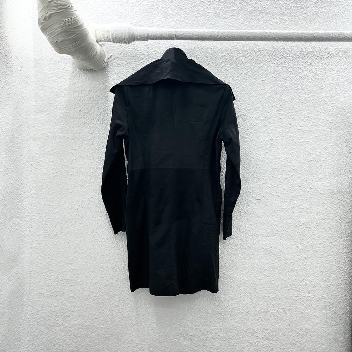 Asymmetry drape sheepskin leather jacket 상품이미지5