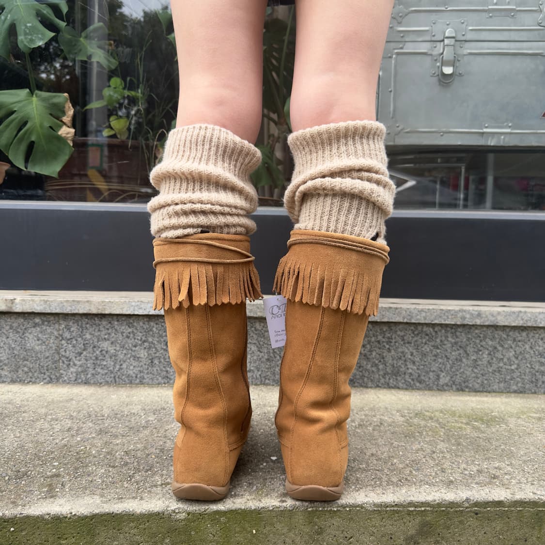 레어 LL BEAN 풀박스 프린지 모카신 퍼 라이닝 부츠 상품이미지10