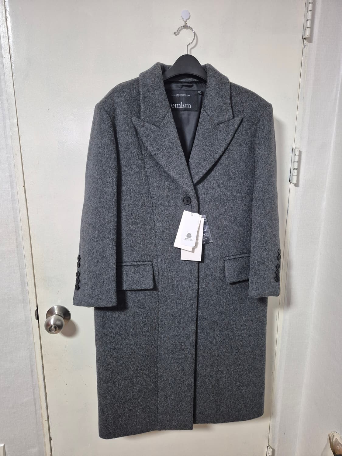 25FW 으음키임 울 캐시미어 카라 배색 롱코트 상품이미지2