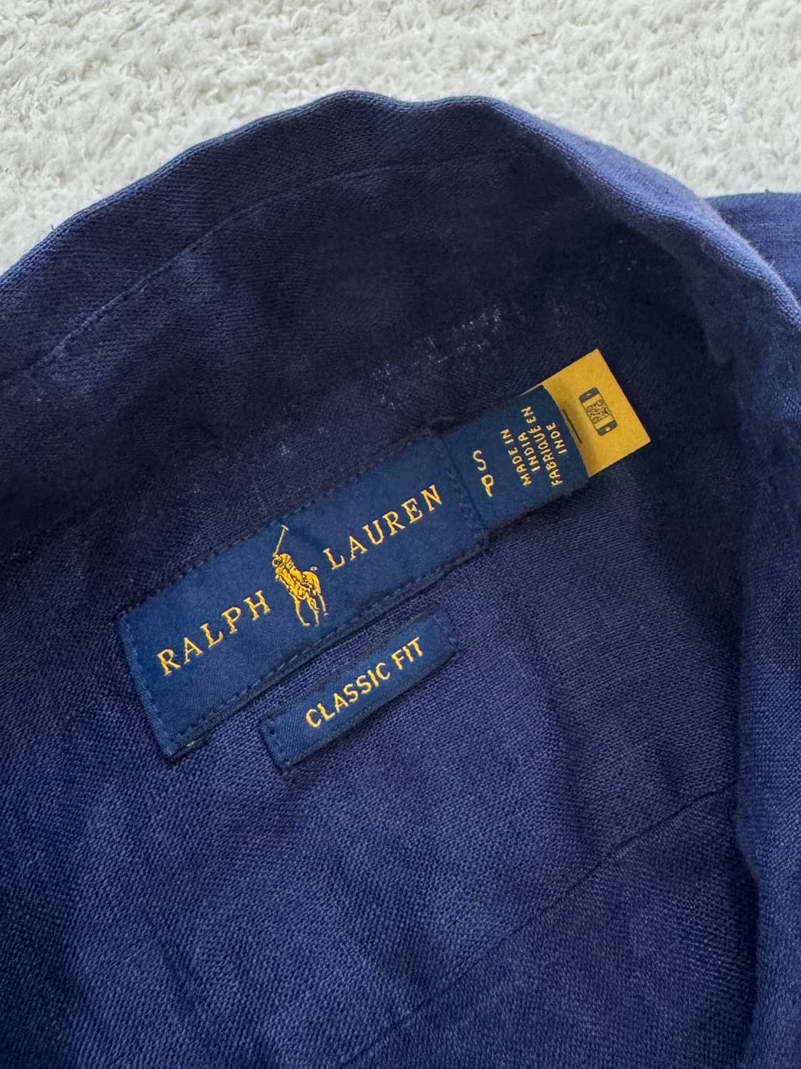 QR 폴로 네이비 린넨 셔츠 상품이미지4