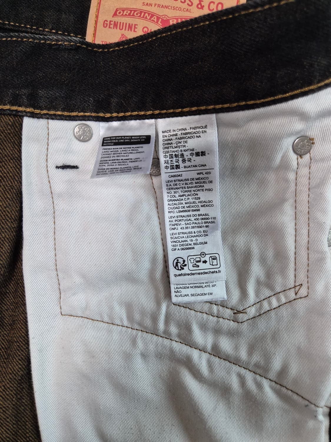 스투시 x 리바이스 크리스피 린스 568 진 블랙 상품이미지7