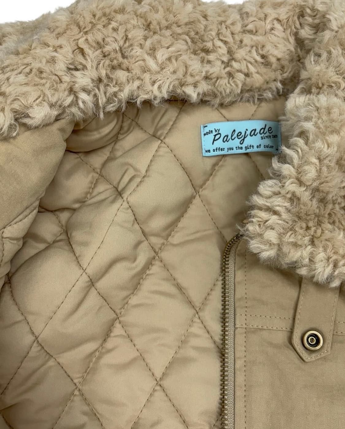 [실사O] 페일제이드 빈티지 코튼 패디드 봄버 점퍼 베이지 상품이미지3