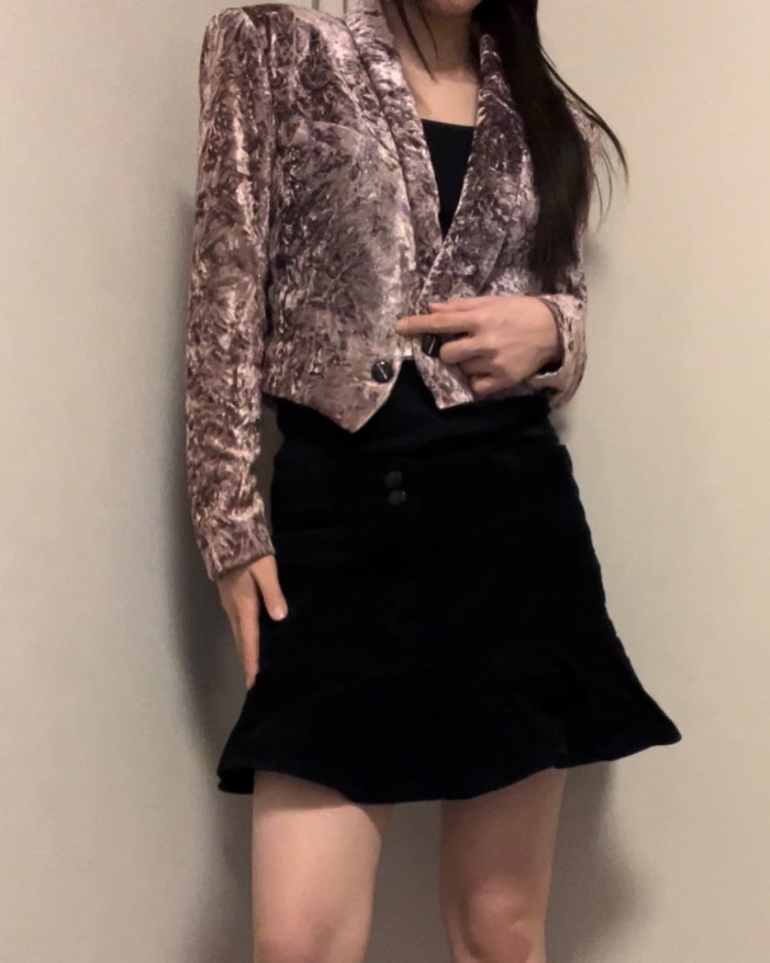 pink crack velvet jacket 상품이미지5