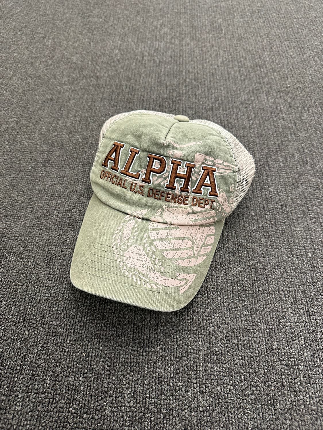 알파인더스트리 빈티지 레터링 자수 메쉬캡 상품이미지2