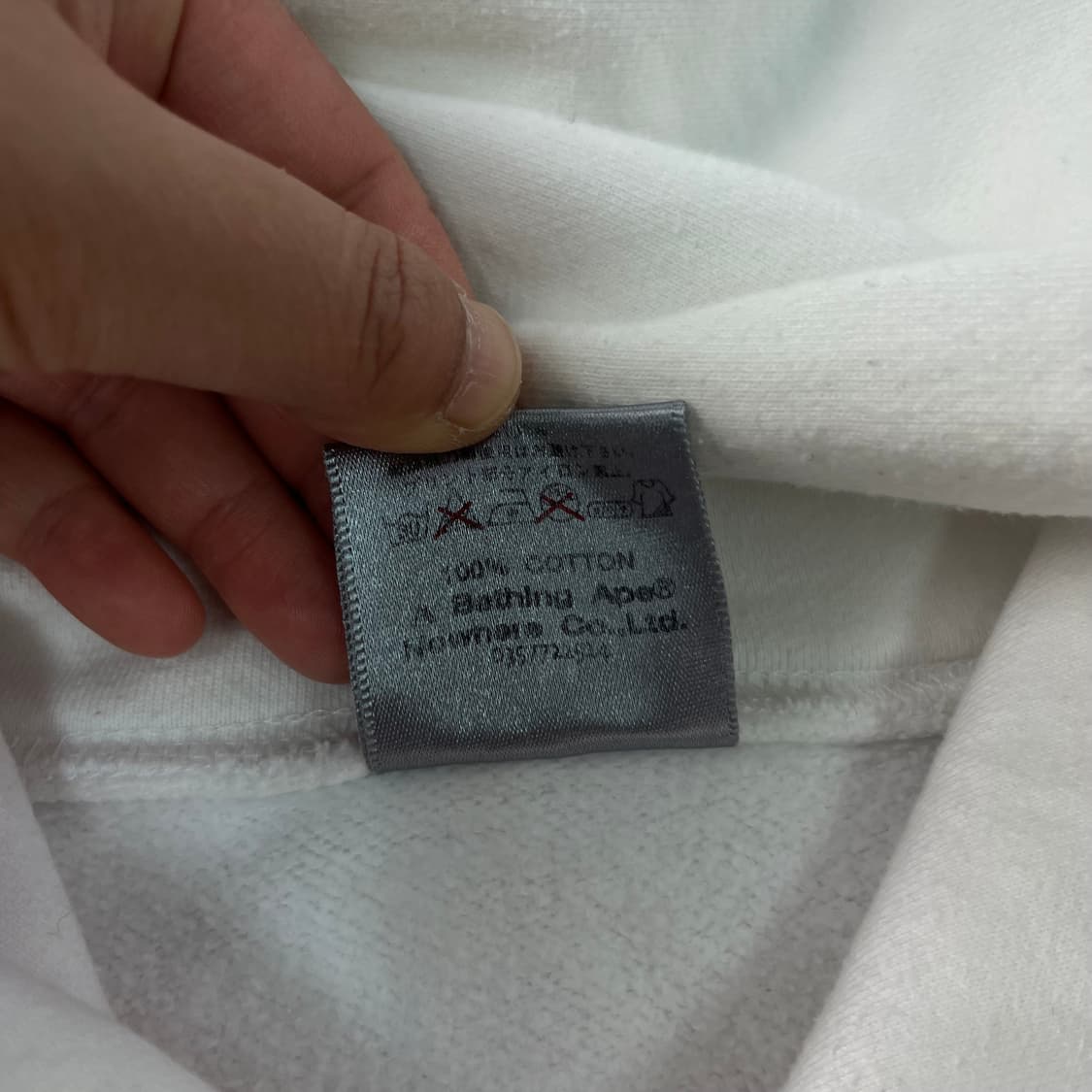 100 베이프 올드스쿨 베이비 마일로 화이트 후드티 상품이미지4