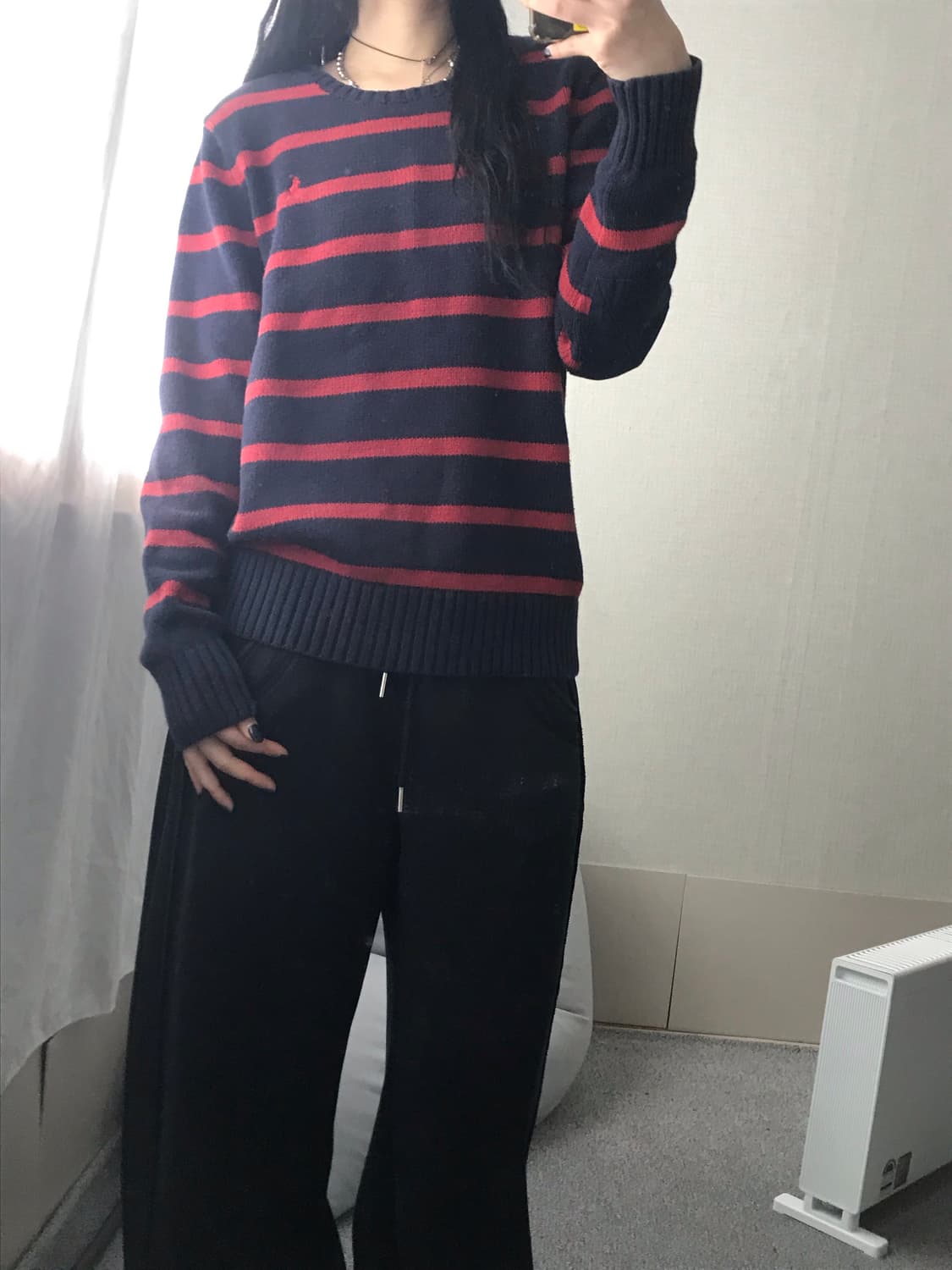 폴로 스트라이프 엘보패치 니트 상품이미지5