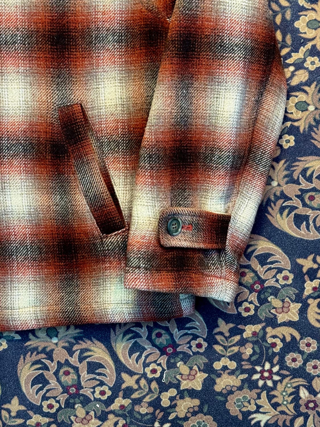 빈티지 Nature 옴브레 체크 울 스포츠자켓 상품이미지4