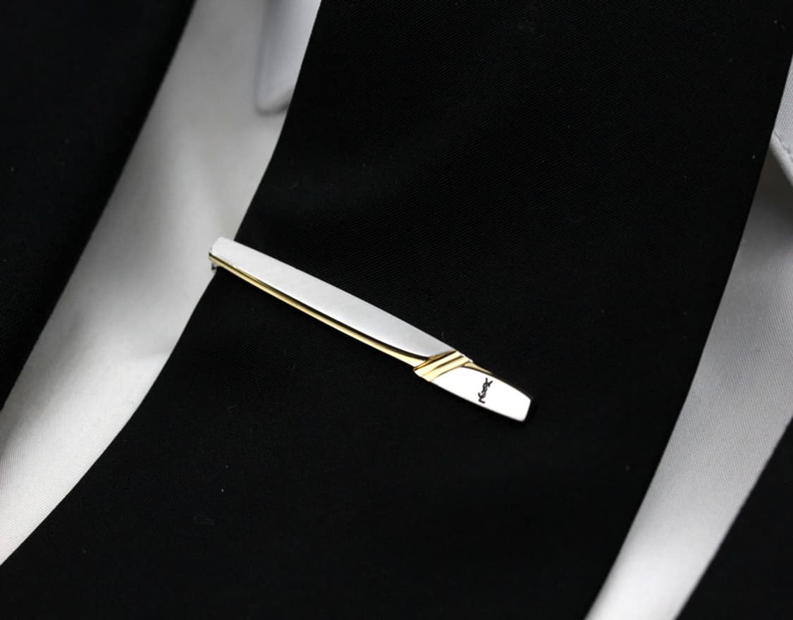 입생로랑 A등급 5.1cm 실버925 은 남자 명품 넥타이핀 빈티지 상품이미지7