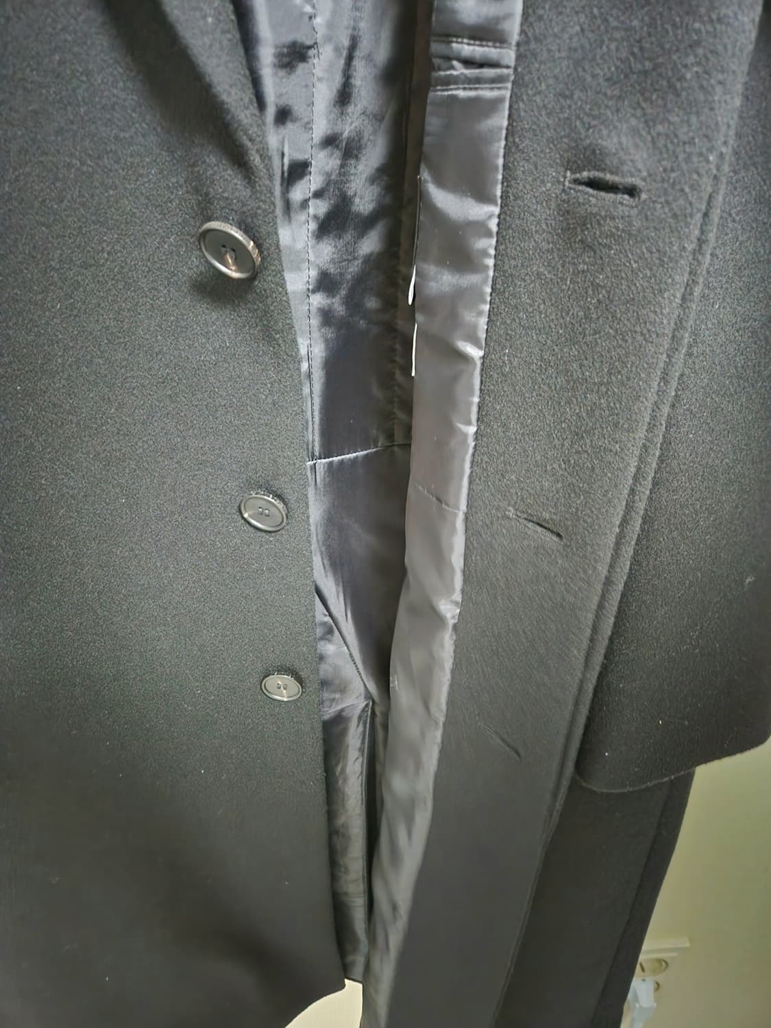 드로우핏 프리미어 퓨어 캐시미어 히든 싱글 코트 블랙 L사이즈 상품이미지3