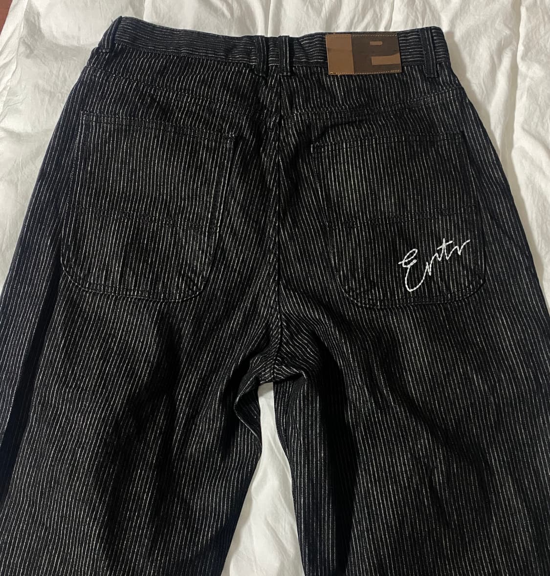 이알티알 ertr Stripe Denim Pants Black 데님 상품이미지3