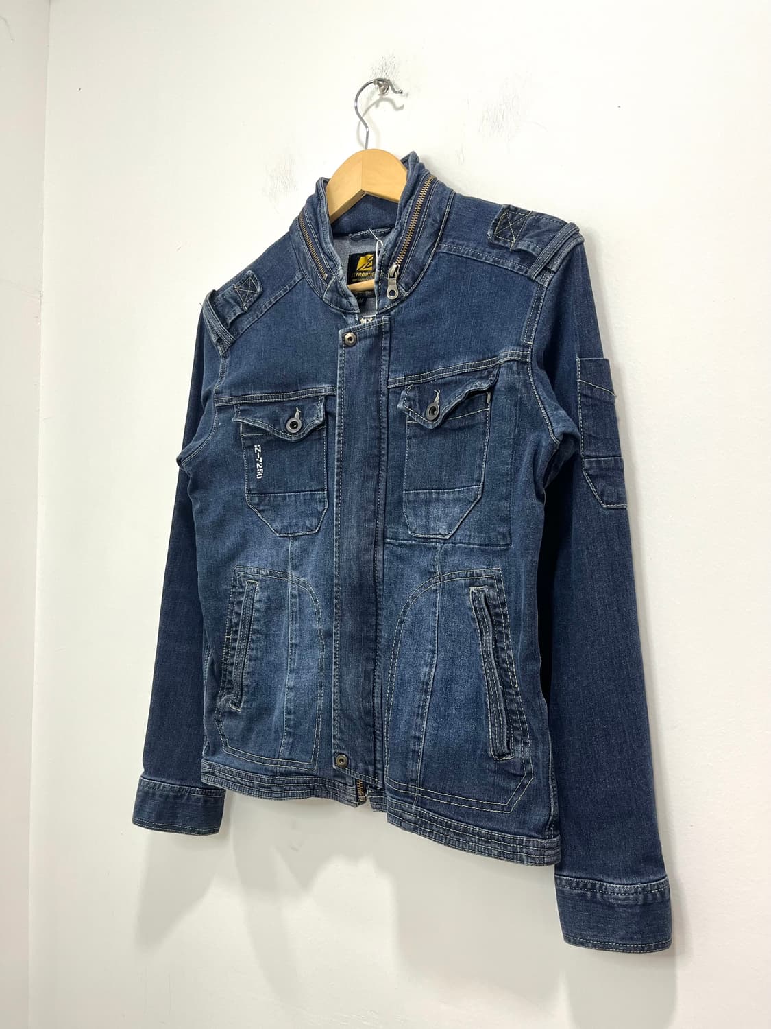 일본 빈티지 락펑크 카고 포켓 데님 집업 자켓 상품이미지2