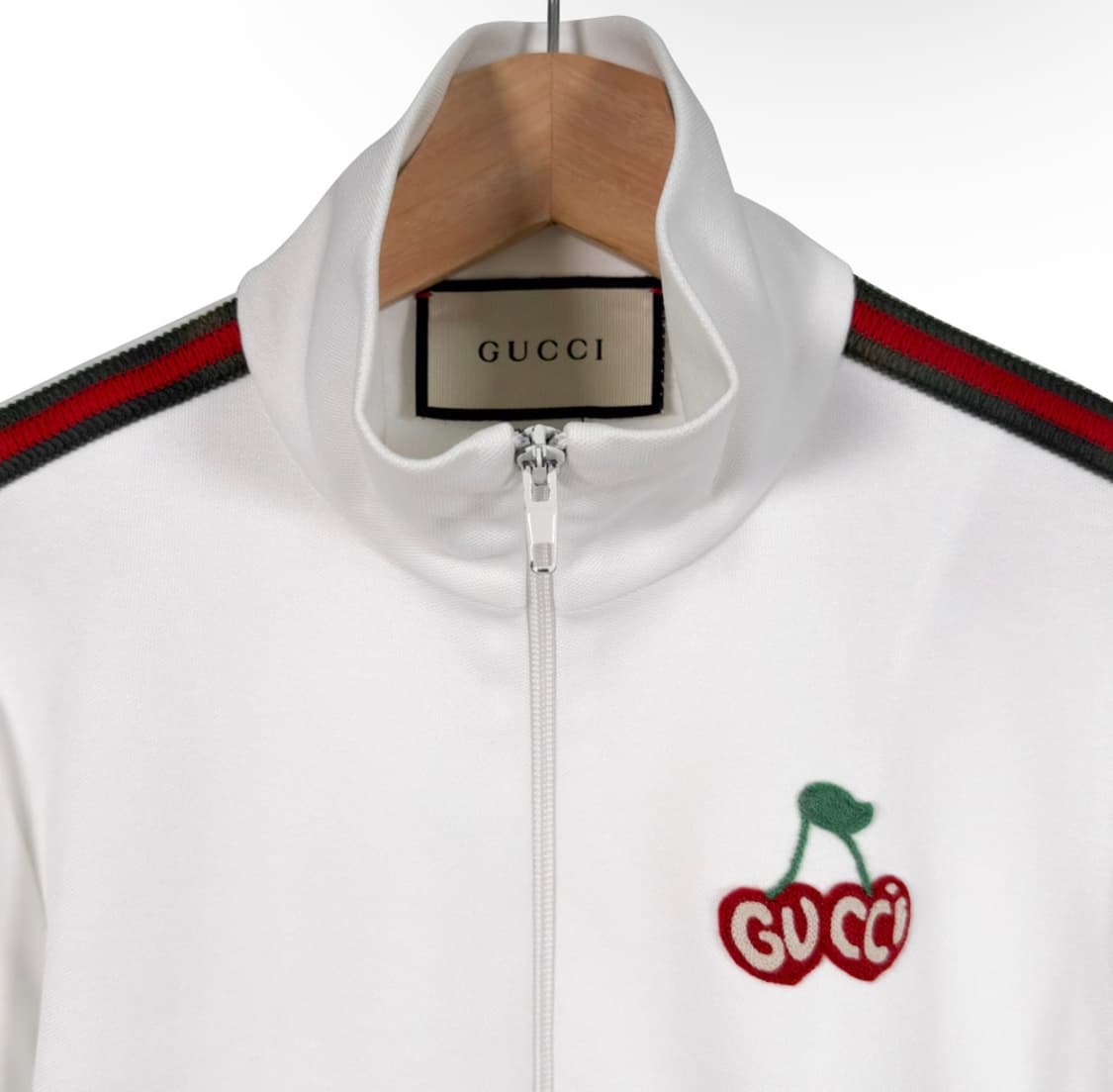 [S] 구찌 여성 체리 자수 테크니컬 집업 트랙 저지 자켓 화이트 상품이미지4