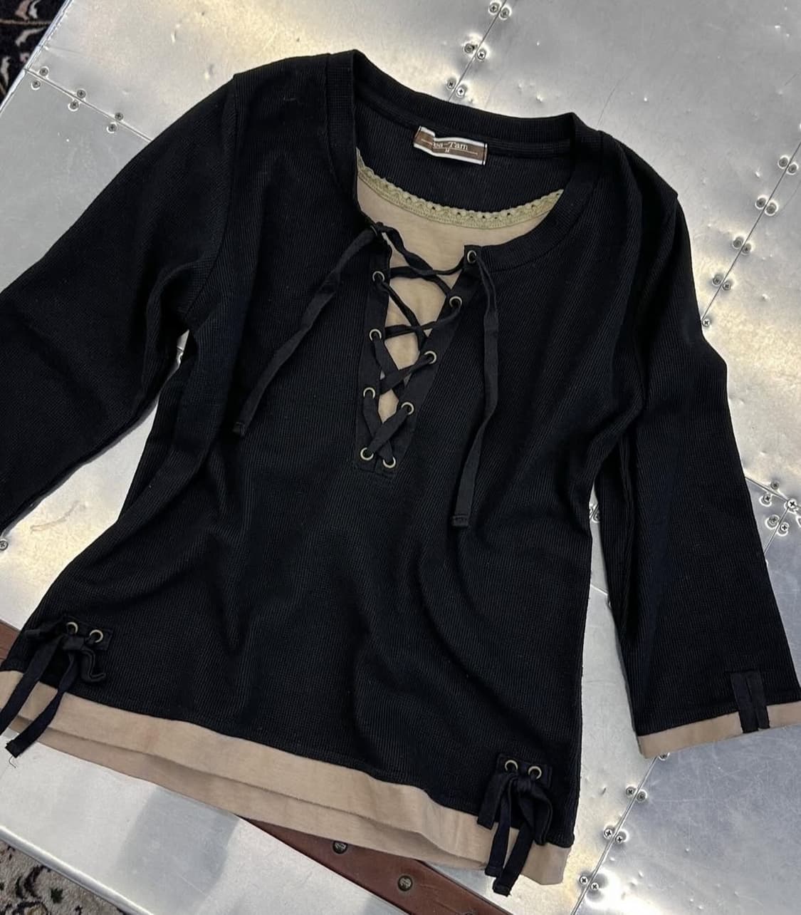 y2k 빈티지 비비안탐 코르셋 레이어드 탑 상품이미지1