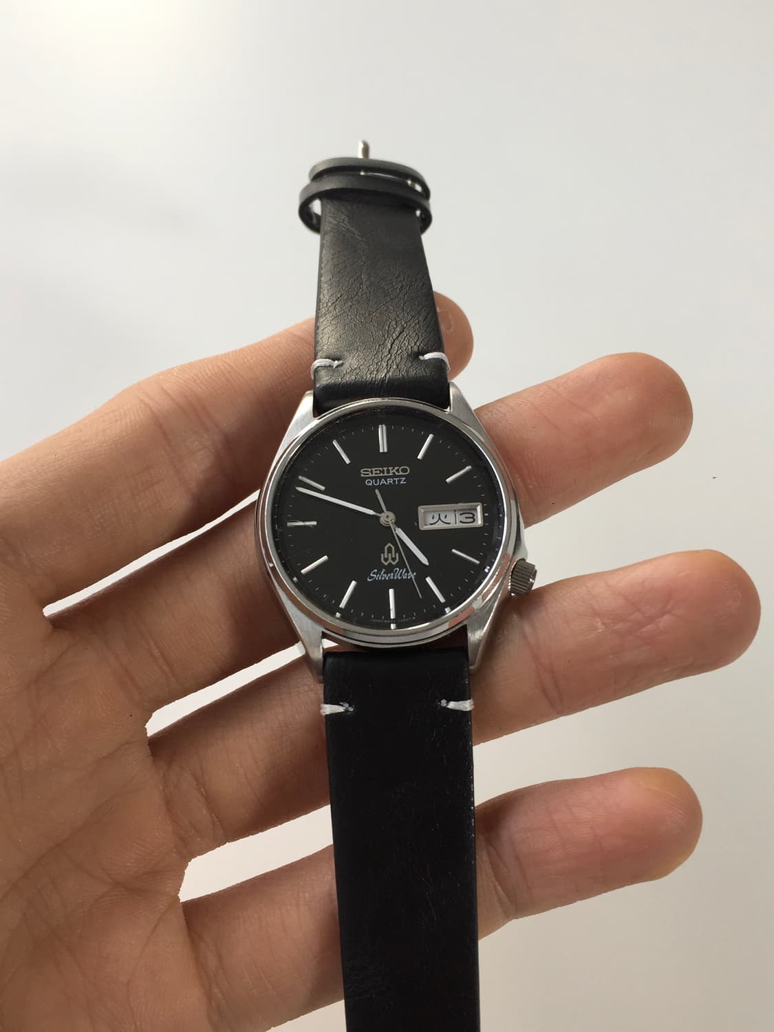 80s seiko silver wave black dial quartz 상품이미지4