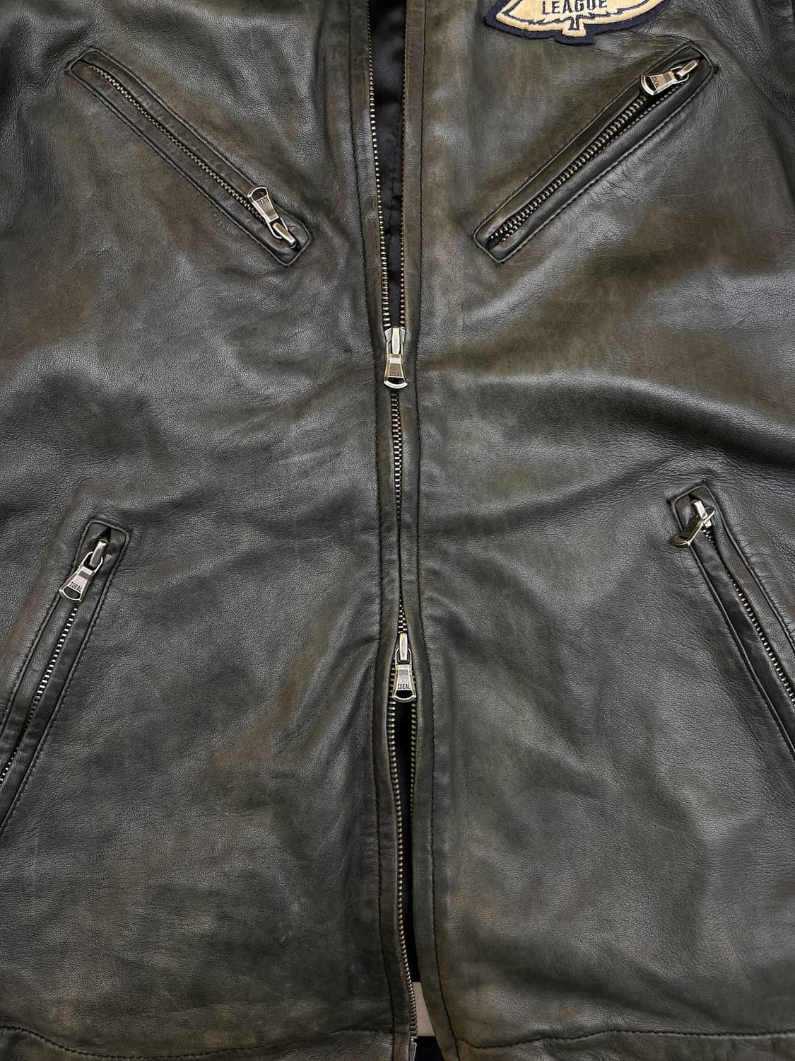 Duffers 페이디드 바이커 레더 집 자켓 상품이미지7