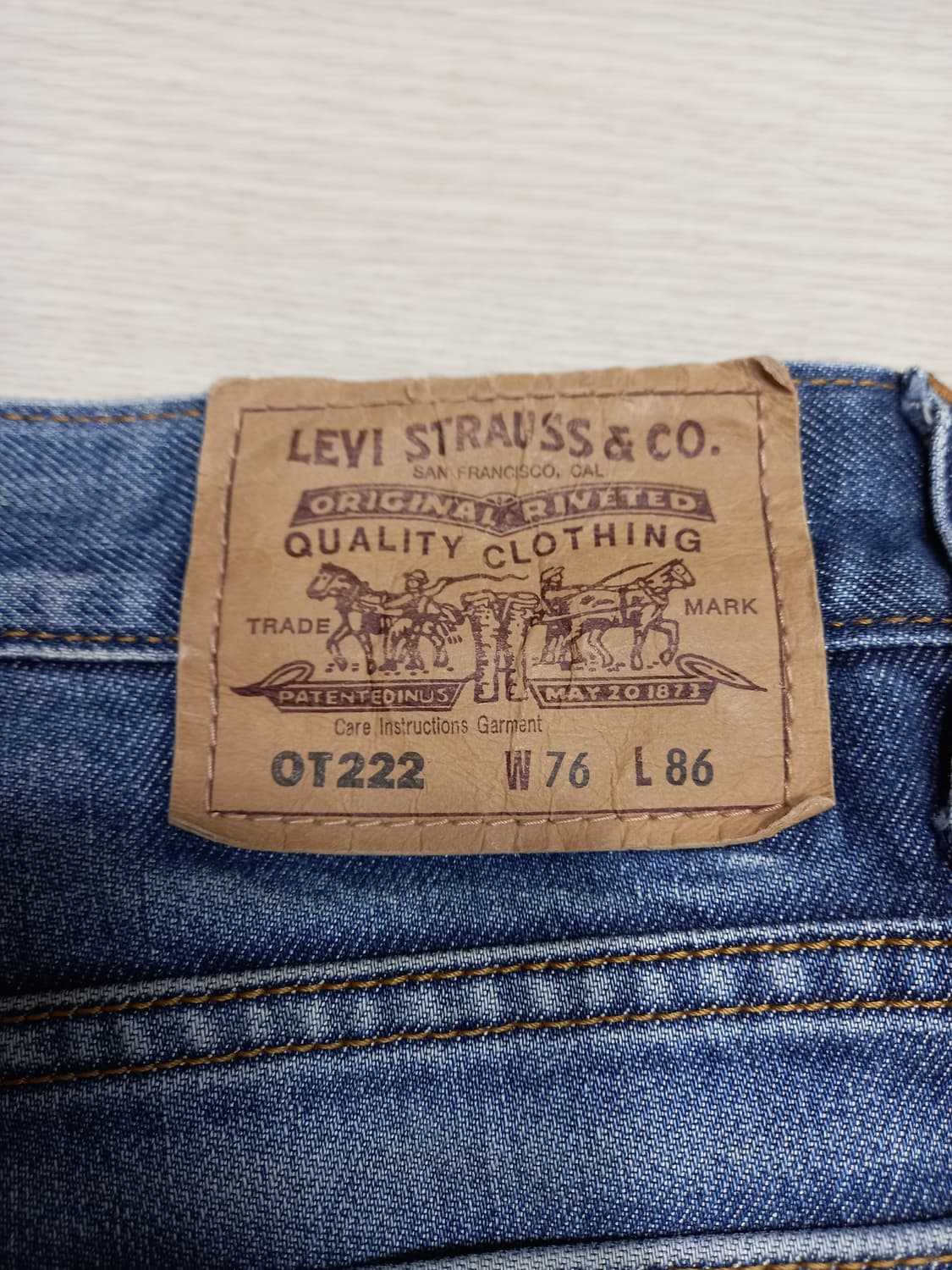 28 빈티지 리바이스OT222 오렌지탭 리오셀25% 일자진 28-931 상품이미지5