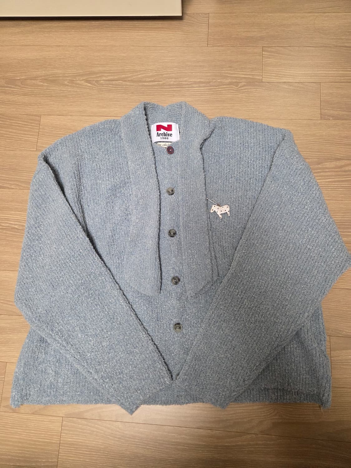 [COLLECTION LINE] 타이 디테일 빈티지 메 달 니트 가디건 상품이미지7