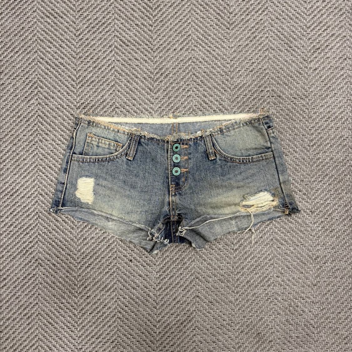 y2k 펑크 워싱 쇼트  v1103 상품이미지1