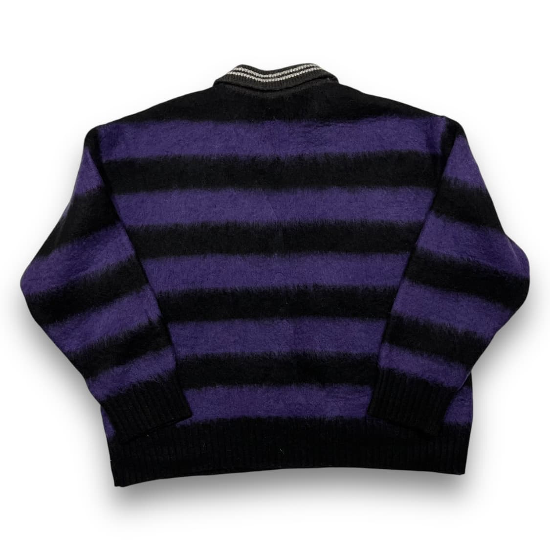 taptaptap 모헤어 럭비 카라 퍼플 스트라이프 오버핏 니트 상품이미지3