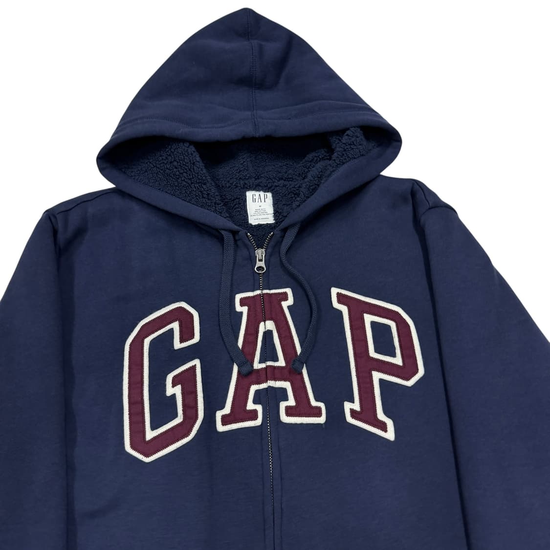 GAP 빈티지 스펠로고 보아털 후드집업 자켓 네이비 M 상품이미지2