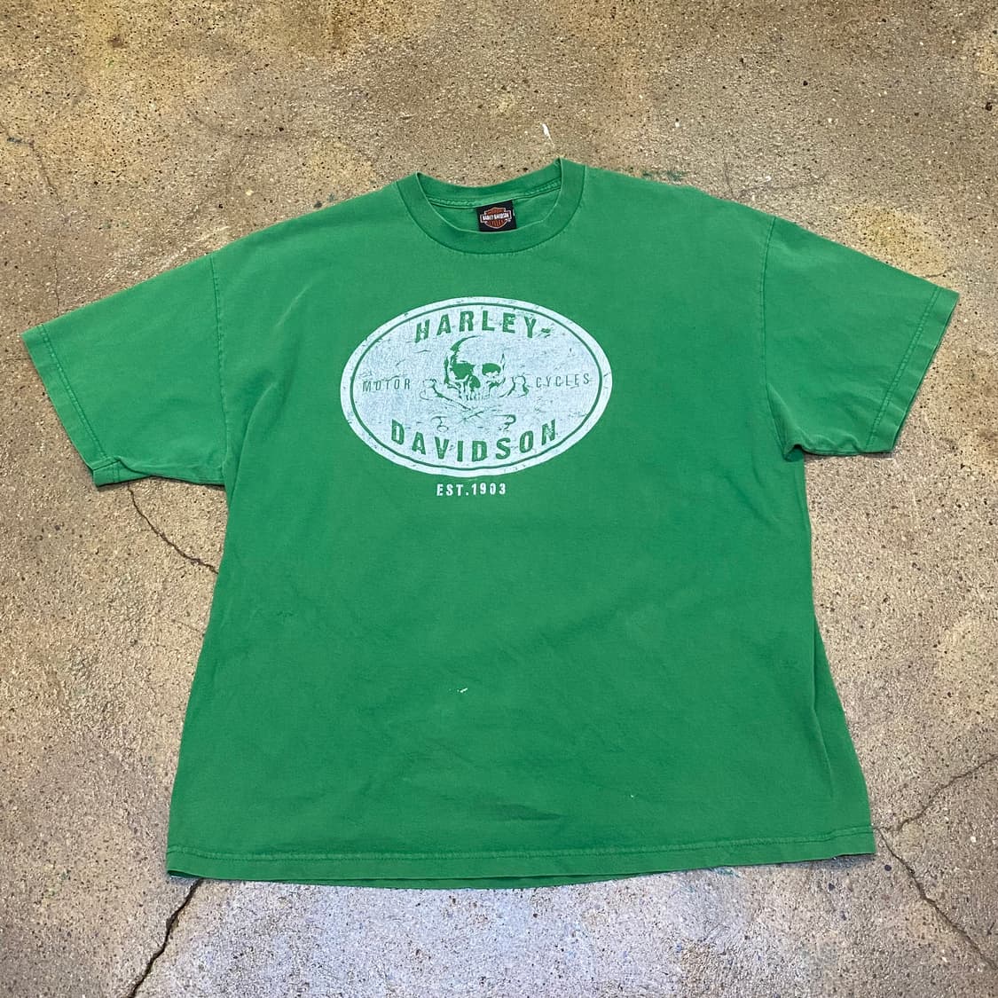 미국 빈티지 할리데이비슨 해골 스컬 포인트 반팔티 티셔츠 상품이미지2