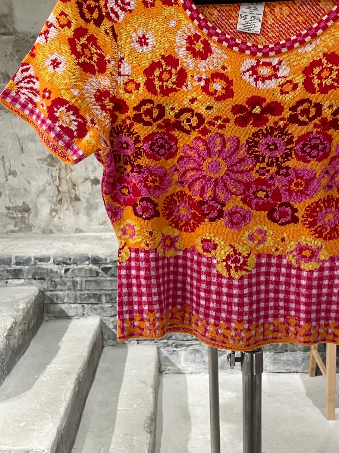 겐조 정글 믹스 U넥 크롭 니트 하프티 상품이미지4