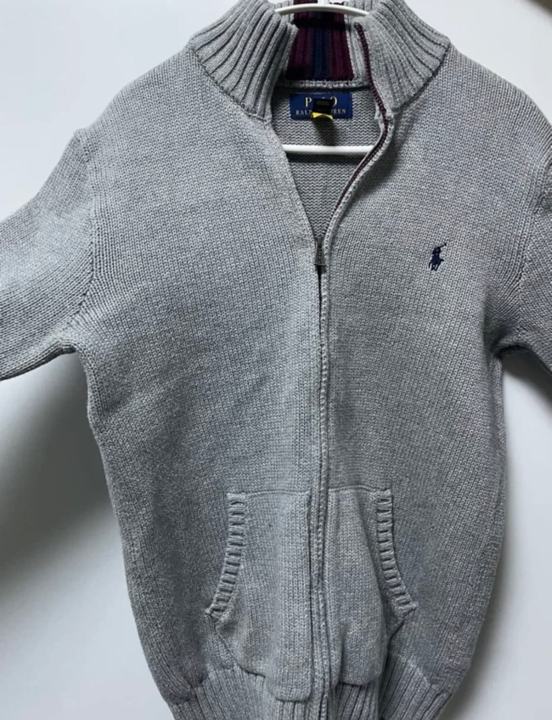 폴로 8-18세 코튼 풀 지퍼 스웨터(그레이) 상품이미지2