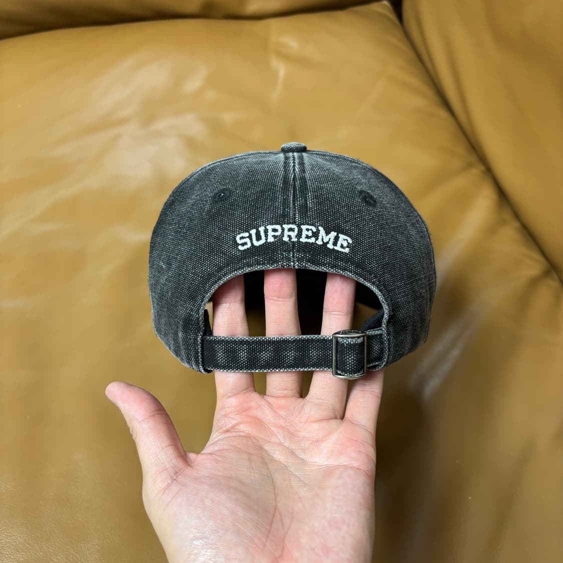 Supreme 슈프림 피그먼트 워시드 블랙 S로고 6패널 볼캡 모자 상품이미지7
