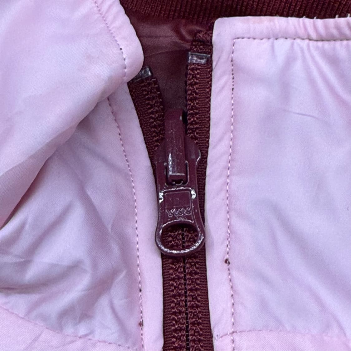 아디다스 딸기우유 핑크 버건디 양면 패딩  상품이미지9