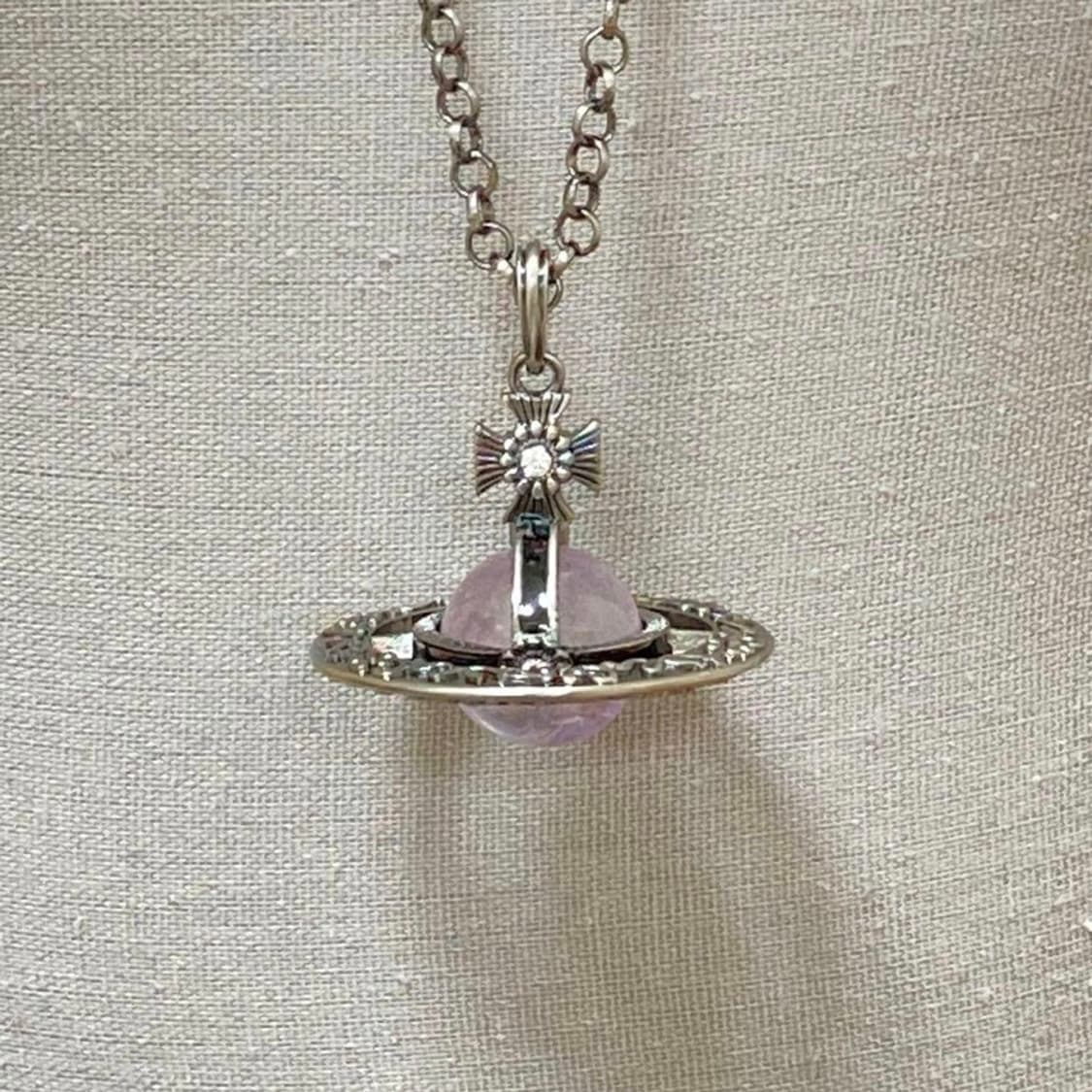 비비안웨스트우드 아카이브 자수정 천연석 orb 팬던트 목걸이 (새상품) 상품이미지4