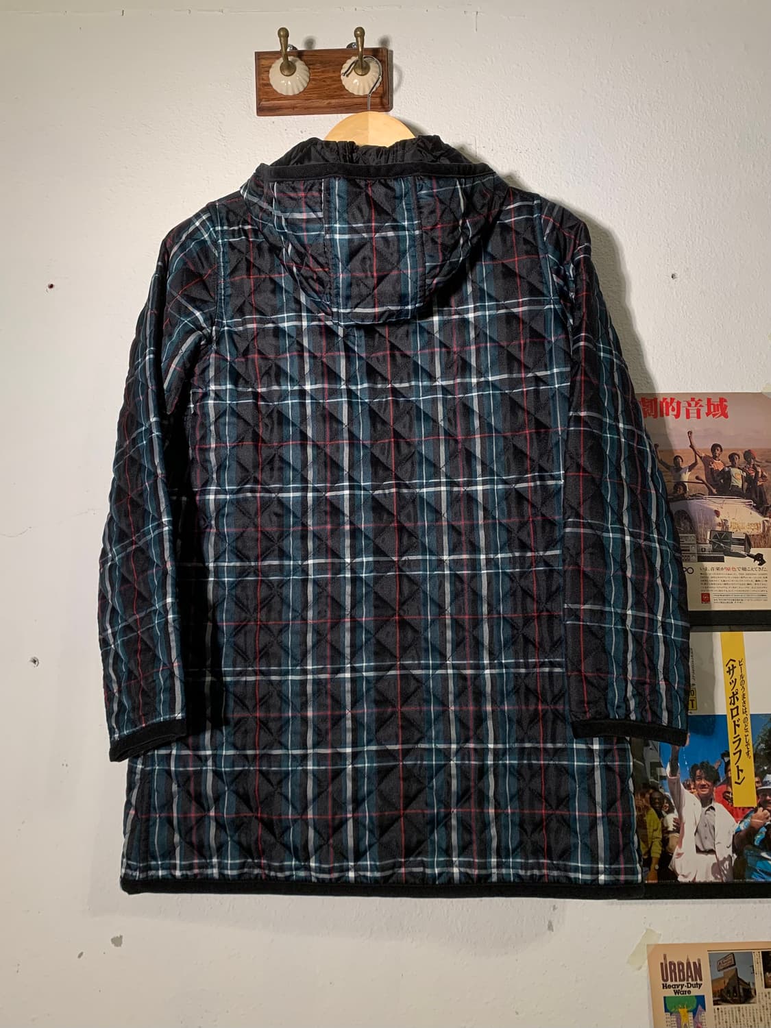 레이빔즈 타탄체크 버튼 퀼팅자켓 상품이미지6