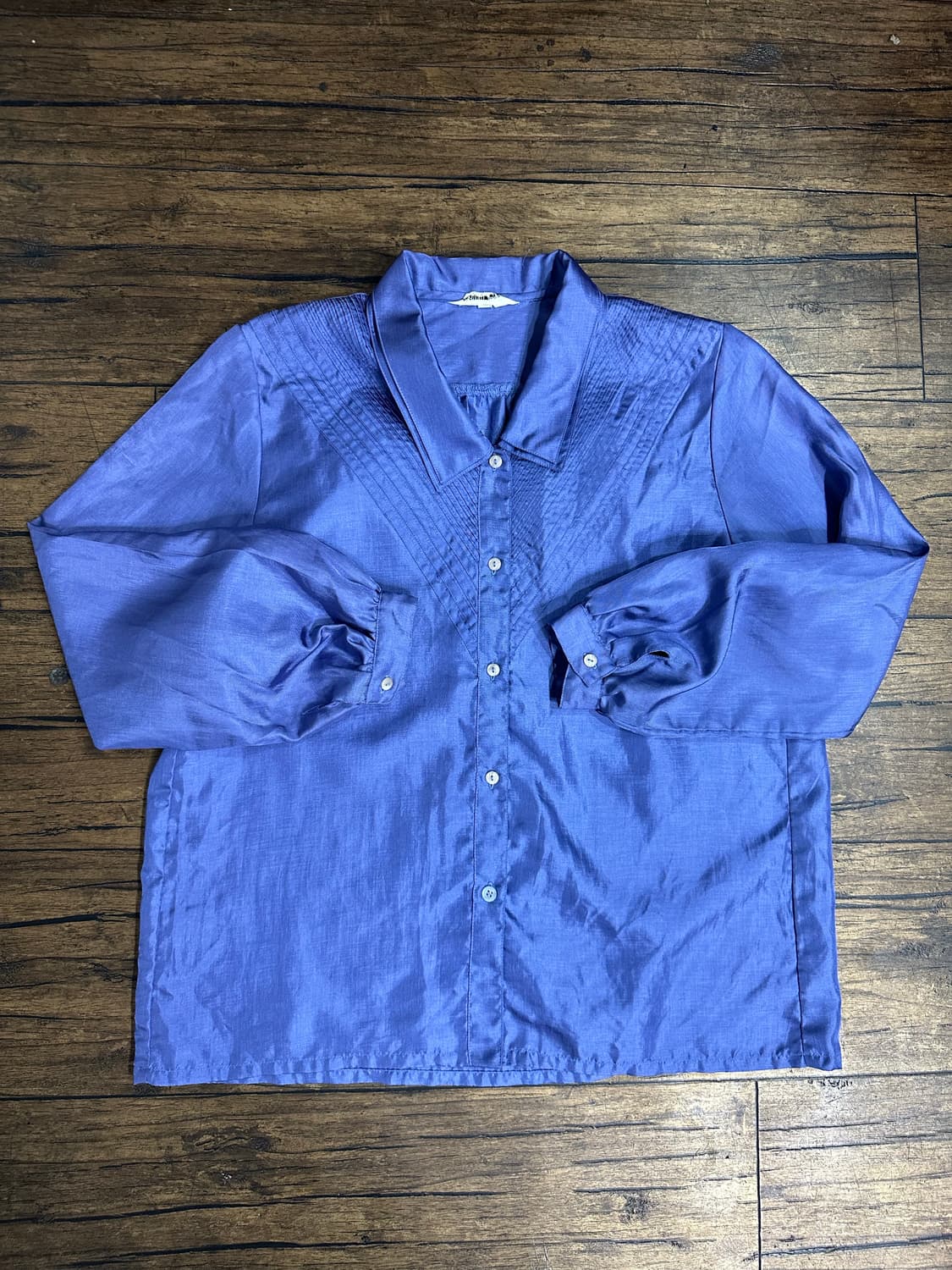 90s Saint Peres일본빈티지 새틴 블라우스 퍼플 M사이즈 상품이미지2