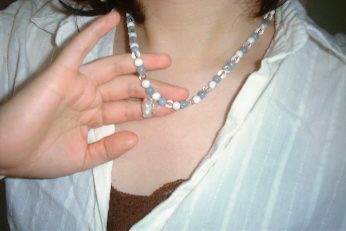 빈티지 비즈 목걸이 blueblue necklace 상품이미지2