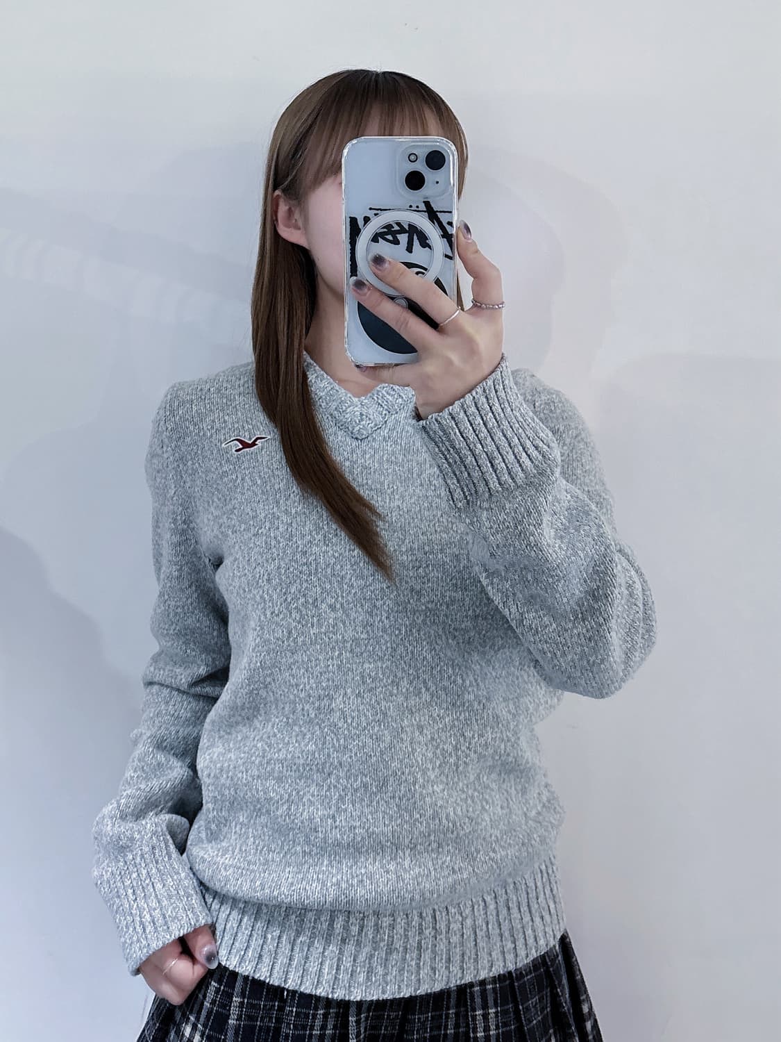 홀리스터 그레이 브이넥 니트 상품이미지2