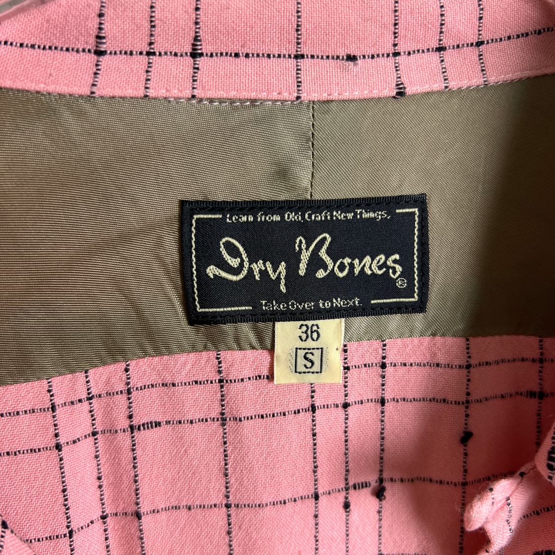 dry bones 드라이 본즈 핑크 체크 셔츠 S 상품이미지4