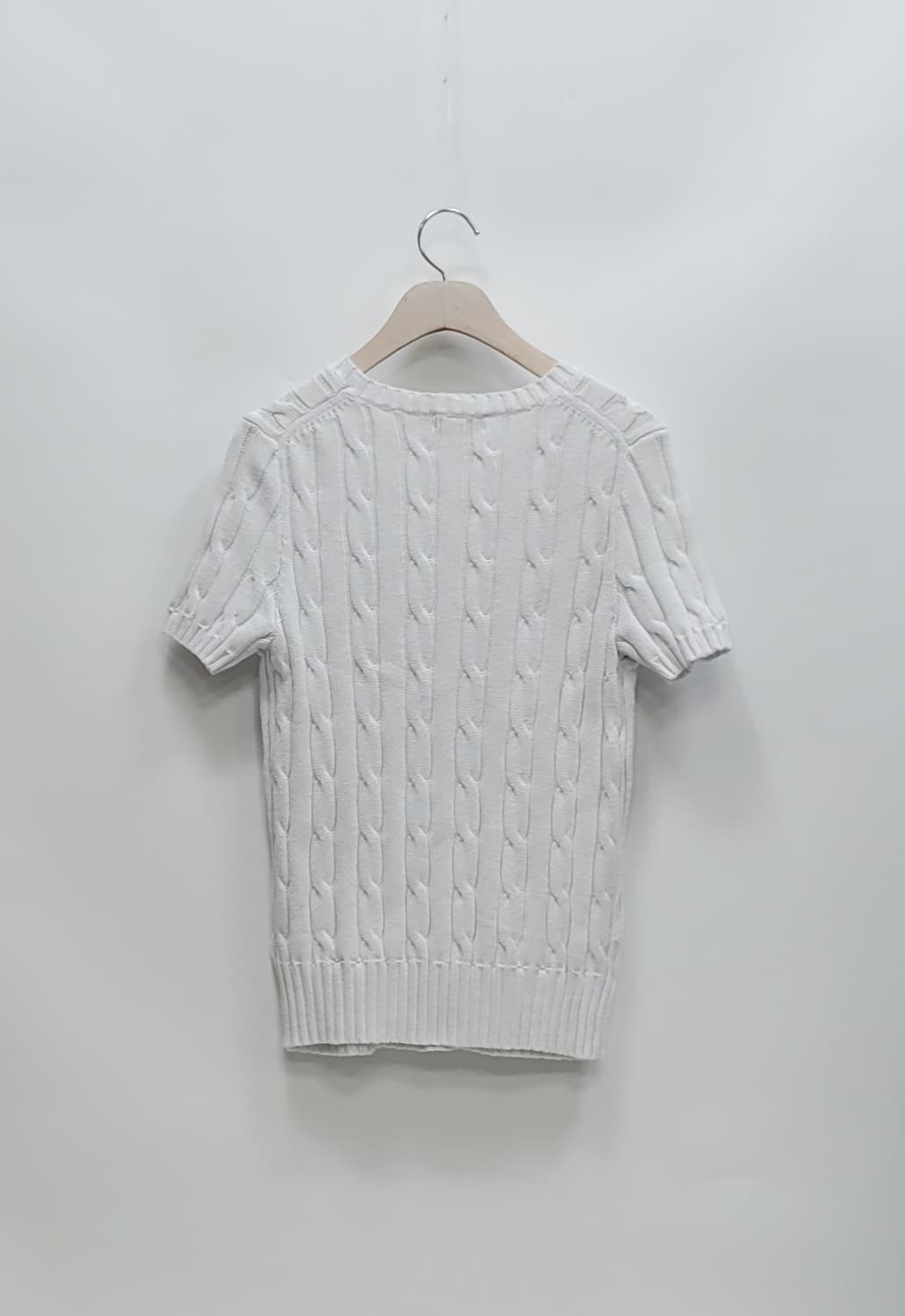 POLO 폴로 랄프로렌 케이블 반팔 니트 스웨트 / 여 M 화이트
 상품이미지2