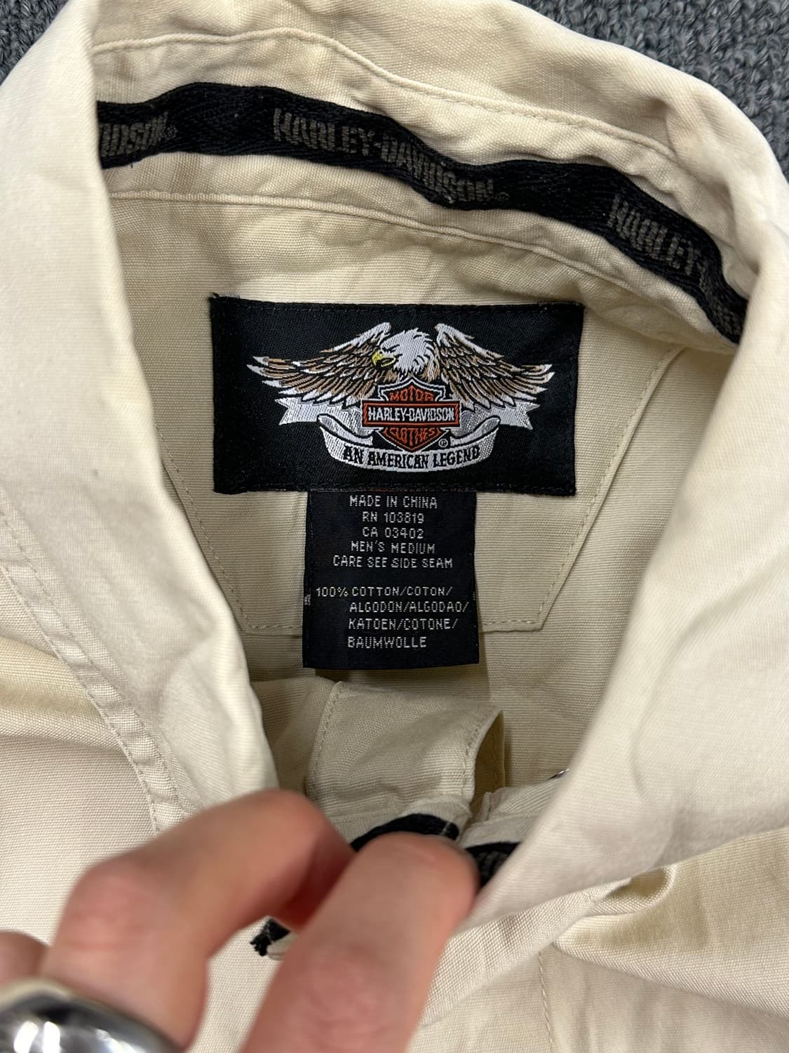 OS)할리데이비슨 vintage 그래픽 버튼 긴팔셔츠 상품이미지7