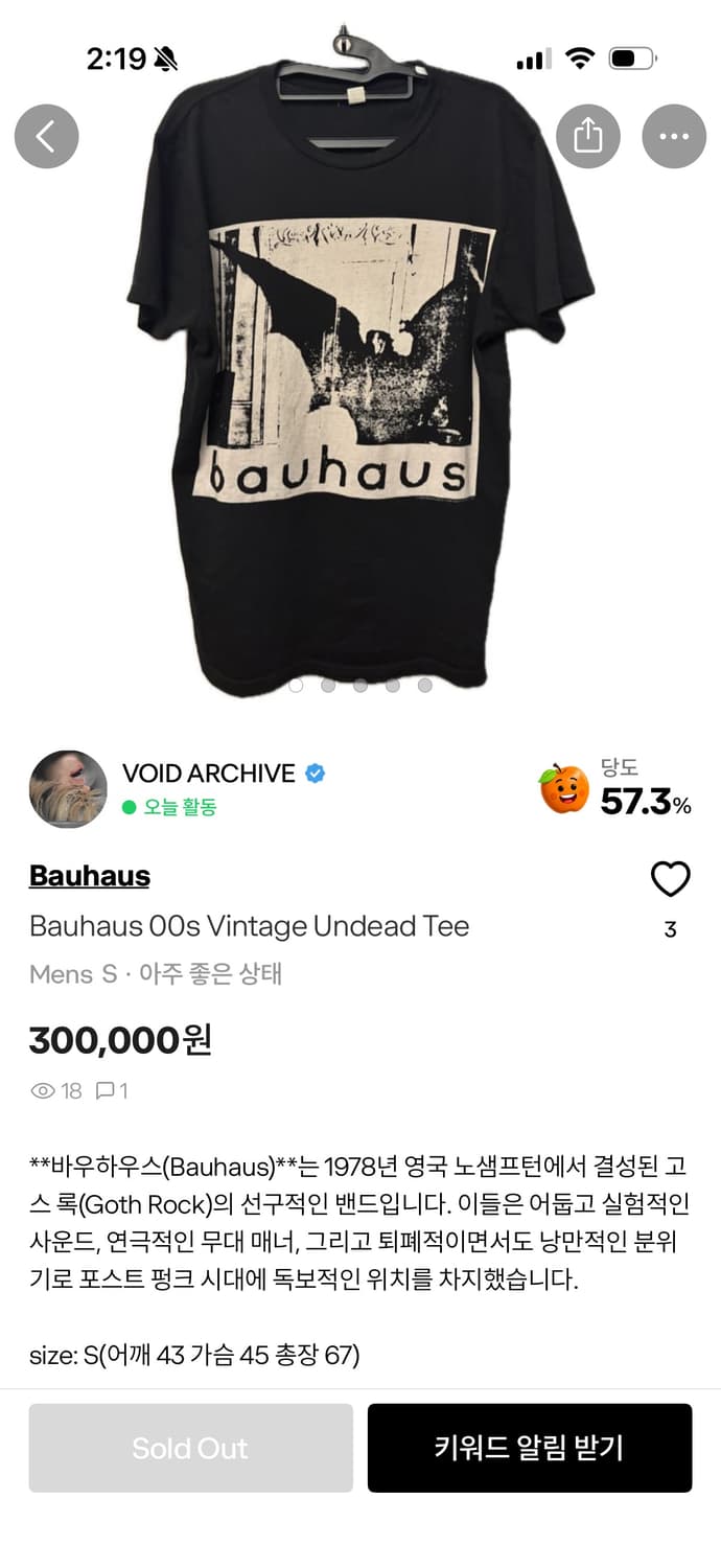 급처) Bauhaus 00s Vintage Undead Tee 상품이미지6