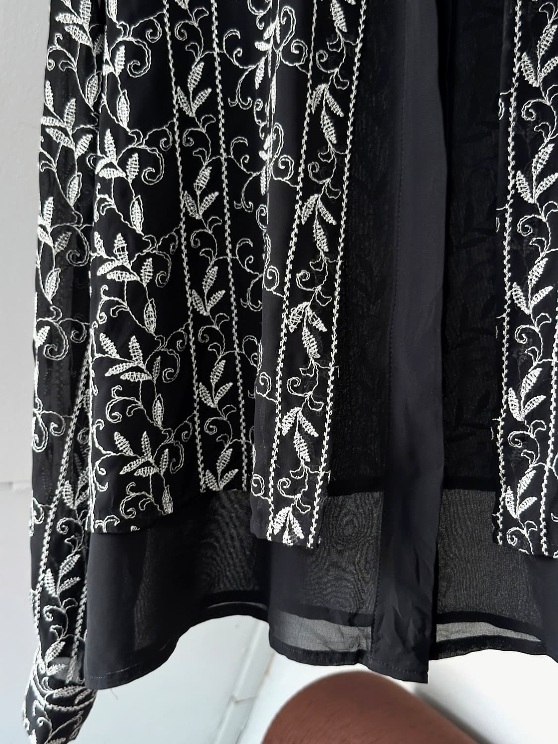 Sheer fabric layer design blouse shirt 상품이미지3