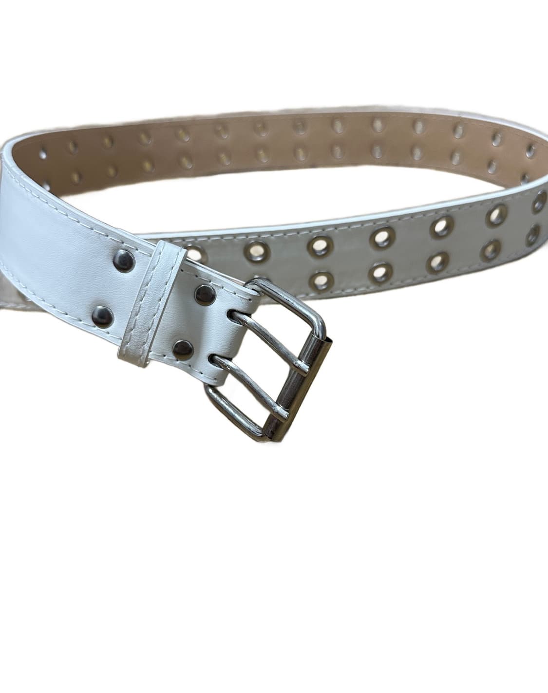화이트 볼 스터드 웨스턴 가죽벨트 상품이미지1