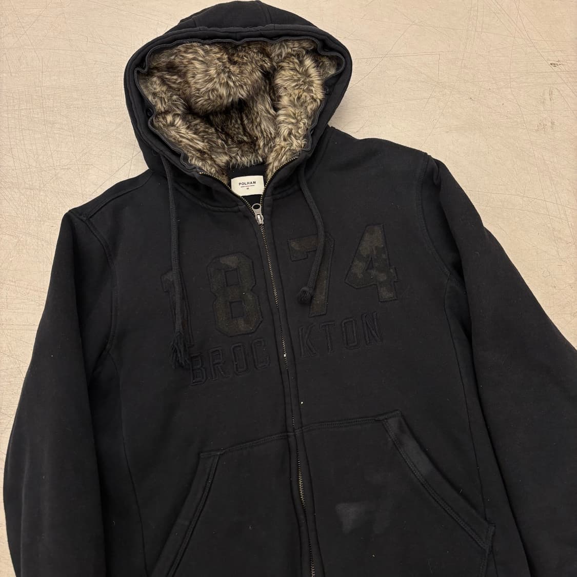 폴햄 y2k 양털 후드 집업 상품이미지2